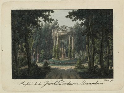 Das Denkmal für Großherzogin Alexandra Pawlowna in Pawlowsk, 1810er von Thurner