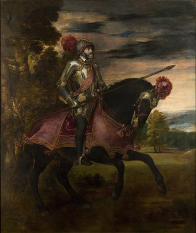 Der Kaiser Karl V. zu Pferd in Mühlberg von Tiziano Vecelli