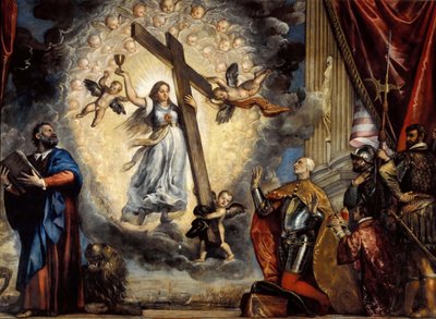 Doge Antonio Grimani kniet vor dem Glauben von Titian