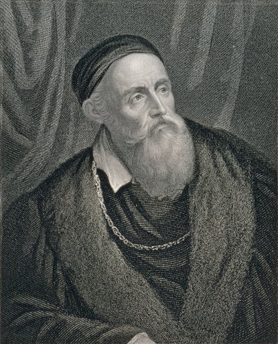 Selbstporträt, graviert von William Holl (1807-71) von Tiziano Vecelli