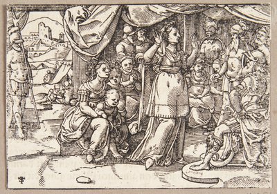 Veturia und Volumnia bitten Coriolanus, Rom zu verschonen von Tobias Stimmer