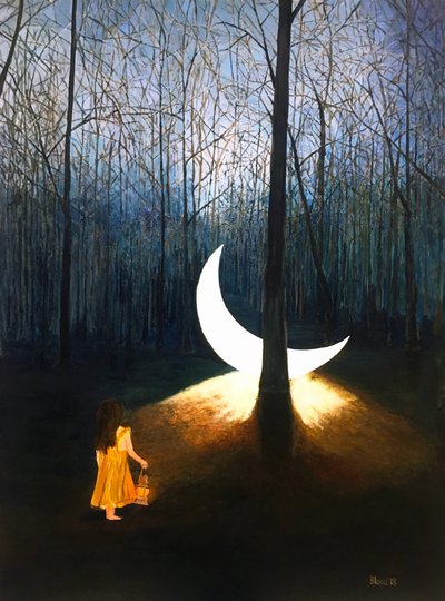 Verzauberter Wald Mond von Tom Blood