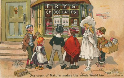 Kinder schauen durch das Fenster eines Fry