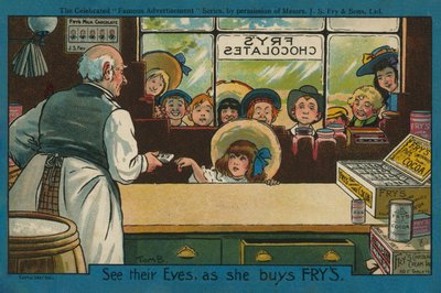 Mädchen kauft Schokolade in einem Laden von Tom Browne