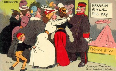 Johnnys Mutter geht zu einem Ausverkauf von Tom Browne