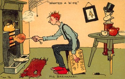 Gesucht: eine Frau (Chromolitho) von Tom Browne