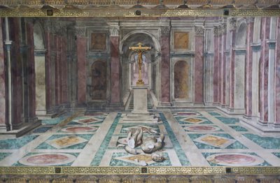 Der Triumph des Christentums, im Konstantinszimmer, Raffael-Räume, ca. 1585 von Tommaso Laureti