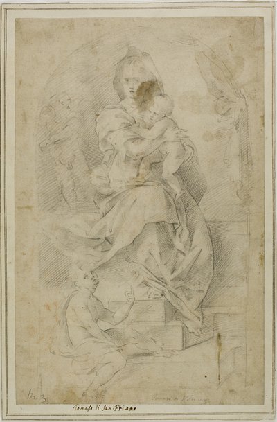 Madonna mit Kind und dem kleinen Johannes dem Täufer von Tommaso Manzuoli