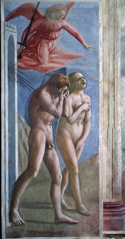 Adam und Eva werden aus dem Himmel vertrieben (Fresko) von Tommaso Masaccio