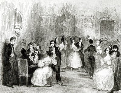 Ein Abend im Haus von Charles Nodier (1780-1844) 1831 von Tony Johannot