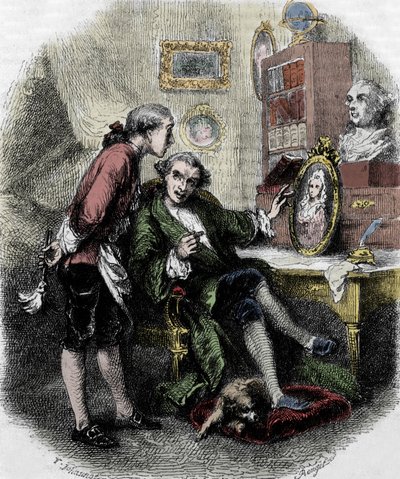 Illustration von „Reise um mein Zimmer“ (1794) von Xavier de Maistre. Illustration von Tony Johannot von Tony Johannot