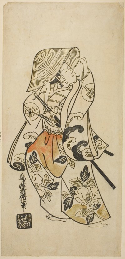 Der Schauspieler Tamazawa Saijiro in einer nicht identifizierten Rolle von Torii Kiyomasu II