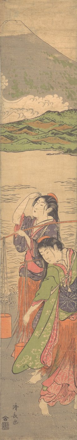 Tanz der Strandmädchen, spätes 18. Jahrhundert von Torii Kiyonaga