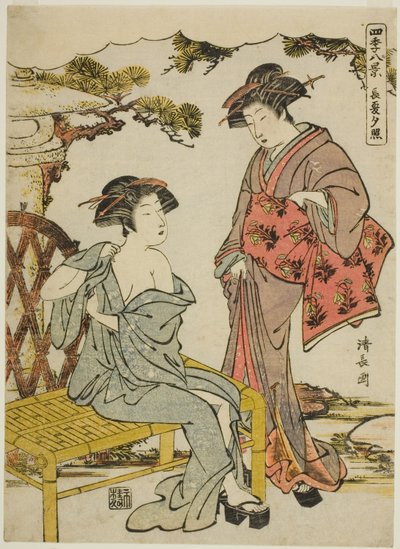Abendrot im Spätsommer, aus der Serie "Acht Szenen der vier Jahreszeiten" von Torii Kiyonaga