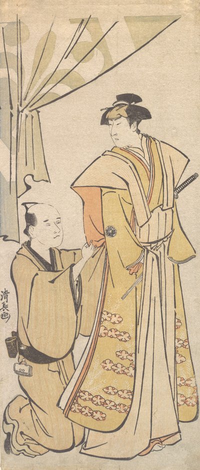 Der Schauspieler Nakamura Riko I mit einem Begleiter, ca. 1784 von Torii Kiyonaga