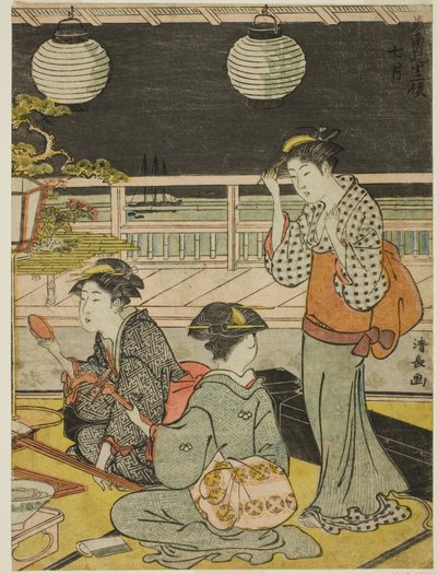 Der siebte Monat (Shichigatsu), aus der Serie "Zwölf Monate im Süden (Minami juni ko)" von Torii Kiyonaga