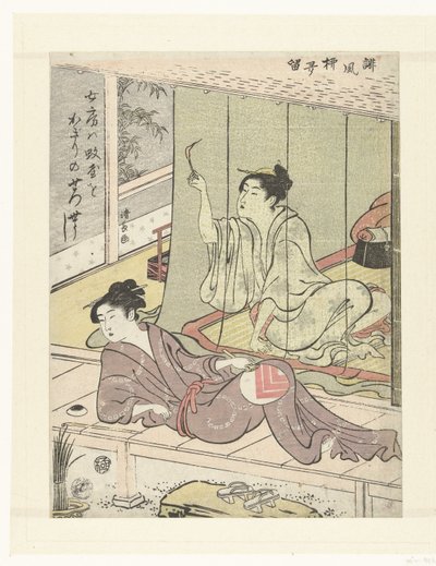 Zwei Frauen an einem Sommerabend von Torii Kiyonaga