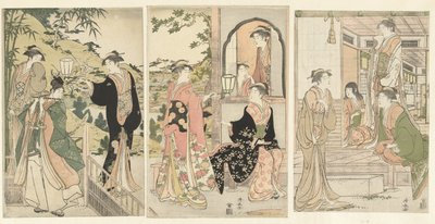 Yoshitsune bringt eine Serenade an Joruri Hime von Torii Kiyonaga
