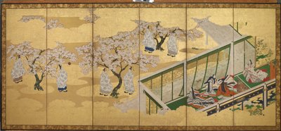 <em>Die Geschichte von Genji</em>, Kapitel 34; Kashiwagi erblickt die Dritte Prinzessin von Tosa Mitsuoki