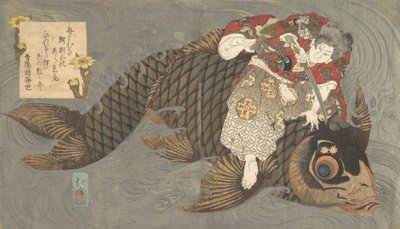 Shiei auf seinem Karpfen von Totoya Hokkei