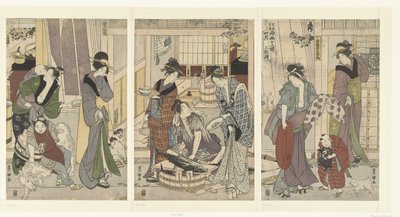 Fischverkäufer (Die zwölf Monate durch Toyohiro und Toyokuni) von Toyokuni (II) , Utagawa