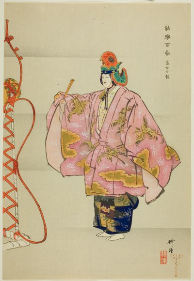 Fuji Taiko, aus der Serie "Hundert No-Dramen (Nogaku hyakuban)" von Tsukioka Kogyo