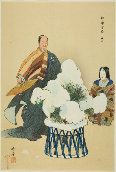 Hachi no Ki, aus der Serie "Hundert No-Dramen (Nogaku hyakuban)" von Tsukioka Kogyo