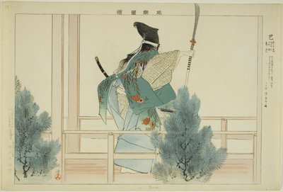 Tomoe, aus der Serie "Bilder von No-Aufführungen (Nogaku Zue)" von Tsukioka Kogyo