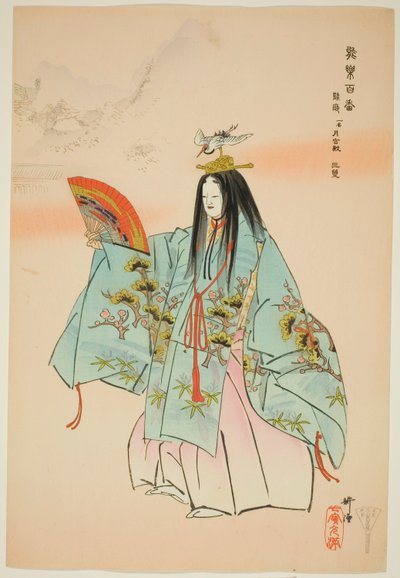 Tsuru-kame, aus der Serie "Hundert No-Dramen (Nogaku hyakuban)" von Tsukioka Kogyo