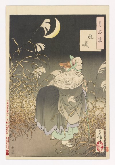 Schrei des Fuchses: Nr. 13 von Hundert Aspekte des Mondes von Tsukioka Yoshitoshi