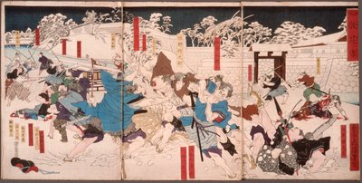 Gefallene Blüten im Schnee von Tsukioka Yoshitoshi