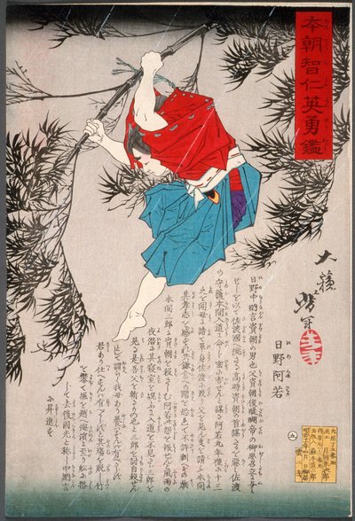 Hino Kumawaka springt aus dem Bambus von Tsukioka Yoshitoshi