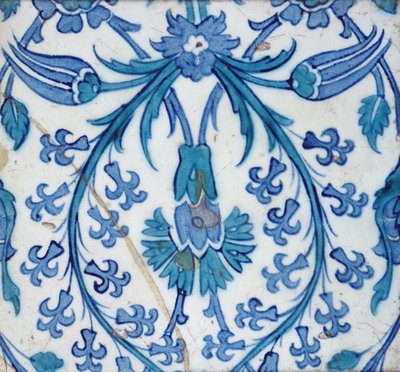 Isnik-Fliese mit Blumendesign von Turkish School