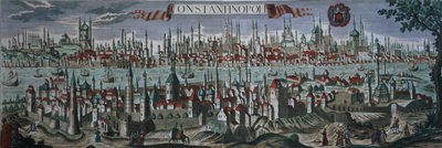 Panoramablick auf Konstantinopel, Ende des 18. Jahrhunderts von Turkish School
