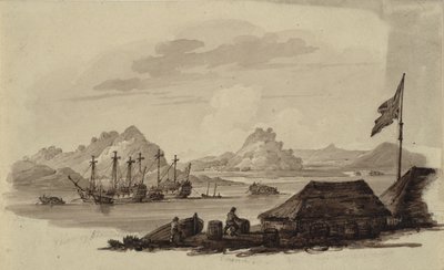 Britische Kanonenboote und Tanka-Eierboote in Whampoa, Kanton, ein Tiefwasserankerplatz an der chinesischen Küste von Ubekendt