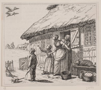 Illustration zu "Der Storch ist gekommen", Gedicht von Gotfred Rode von Ubekendt
