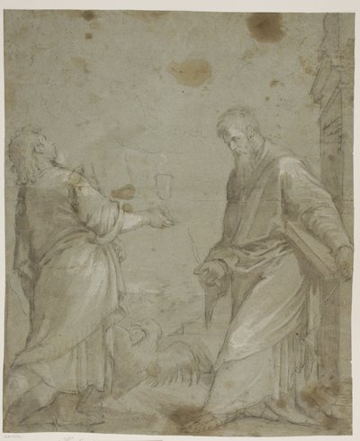 St. Johannes der Evangelist und Bartholomäus aus Jacopo Bassanos "Cassola-Altarbild" von Ubekendt Ubekendt