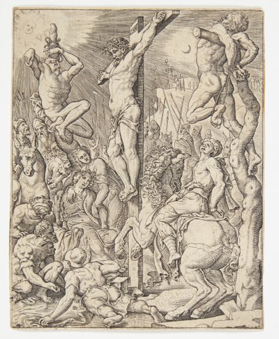 Der Tod Christi am Kreuz von Ubekendt efter Dirck Volckertsz. Coornhert efter Maarten van Heemskerck