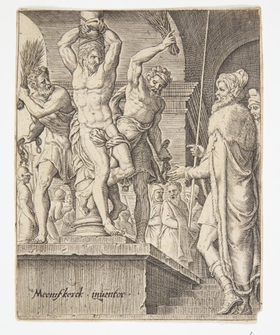 Die Geißelung von Ubekendt efter Dirck Volckertsz. Coornhert efter Maarten van Heemskerck