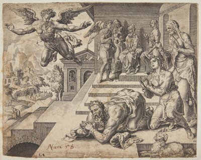 Die Abreise des Engels von Ubekendt efter Maarten van Heemskerck