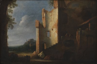 Landschaft mit Ruinen von Ubekendt hollandsk 1600 tallet