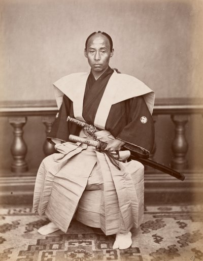 Samurai (Harada Kiichi), Nagasaki, Japan, ca. 1870 (Albumindruck) von Ueno Hikoma