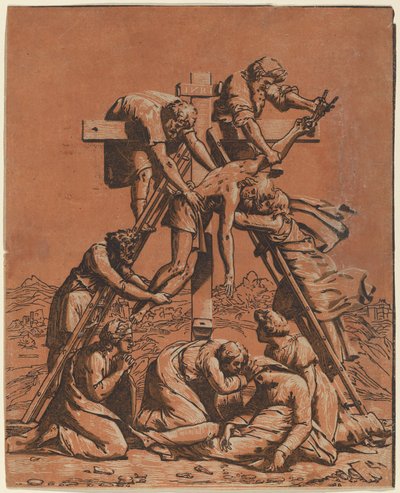 Die Kreuzabnahme von Ugo da Carpi after Raphael