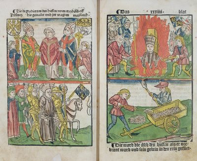 Jan Hus auf dem Scheiterhaufen beim Konzil von Konstanz, aus 