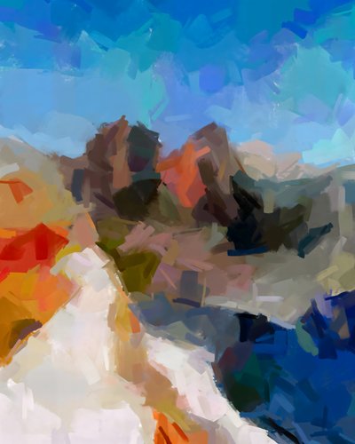 Bunte Berglandschaft von Uma Gokhale