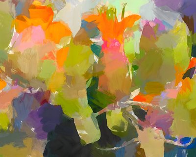 Lebendige abstrakte Blumen von Uma Gokhale