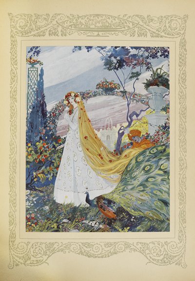 Sie bedeckte ihr lockiges Haar immer mit einer Blumenkrone, Illustration aus 