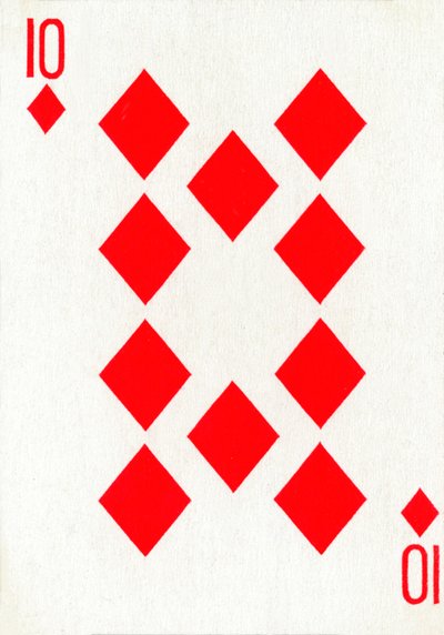 10 der Karo aus einem Kartenspiel von Goodall & Son Ltd., um 1940 von Unbekannt