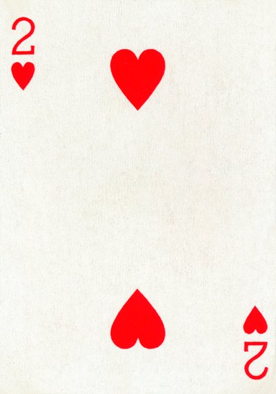 2 Herzen aus einem Kartenspiel von Goodall & Son Ltd. von Unbekannt
