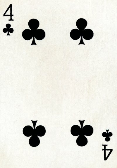 4 der Kreuz aus einem Kartenspiel von Goodall & Son Ltd., um 1940 von Unbekannt